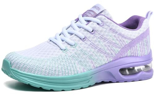 Solshine Damen Air Laufschuhe Mesh Sportschuhe Fitnessschuhe D302 Lila 39EU