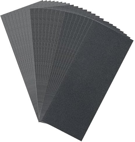 24 Sheet Wet and Dry Sandpaper, 1000 to 3000 Multi Grit Sand Paper, Waterproof Emery Paper, 3 Types Sanding Sheets, Abrasive Sanding Paper for Wood, Furniture, Metal, Automotive Polishing 9 x 3.6 Inch