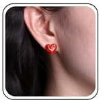 Inateannal Emaille Herz Ohrstecker Ohrringe Rotes Herz Ohrringe Vintage Liebe Herz Brief Ohrringe Aussage Herz Liebe Ohrringe Schmuck Für Frauen Mädchen