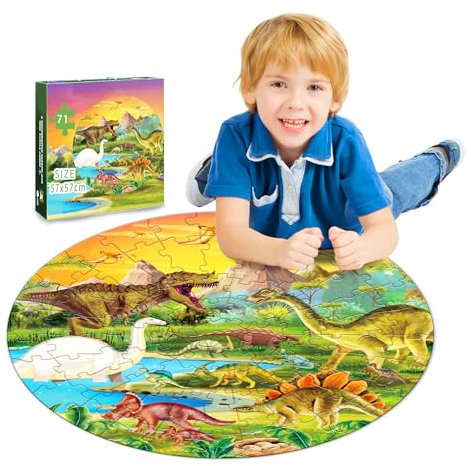 Dinosaurier Junge Runde Puzzle, Papier Kinder Spielzeug Puzzle Spielzeug Stress Relief Puzzle