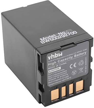 vhbw batteria sostituisce JVC BN-VF733US, LY34647-002B, BN-VF733, BN-VF733U, BN-VF714US per videocamera camcorder (2200mAh, 7,4V, Li-Ion)