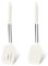 Homikit Pfannenwender 2er Set, Silikon Küchenhelfer mit Edelstahlgriff, Weiß Küchenutensilien, Hitzebeständig Kochen Geschlitzt Pfannenwender Spatel