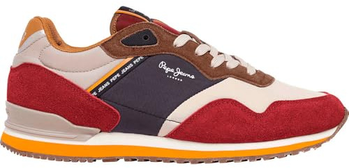 Pepe Jeans Herren London Link M Sneak, Rot Rot Dahlie Rot, 43 EU