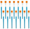 Sxutop 14 Stück Pinsel Set 17mm Breite Flache Pinsel Set Blau Künstler Pinselset Acryl Pinselset mit Nylonborsten für Acryl Öl Wasserfarben Anfänger