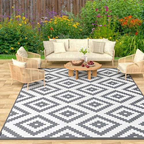 Habaylin Tappeto esterno resistente alle intemperie – Elegante tappeto da balcone impermeabile