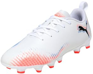 Puma Unisex Kinder Future 8 Play Fg/Ag Jr Fussballschuh, Puma Weiß Puma Schwarz Leuchtendes Rot, 31 EU