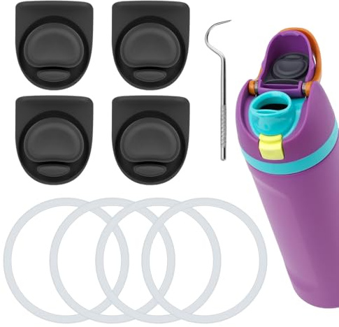 Gosknor 9pcs Water Bottle Replacement Parts Compatible with Owala FreeSip, Water Bottle Seal O Ring & Replacement Stopper for Owala 16/19/24/25/32/40oz Gasket Plug Lid Accessories BPA-Free