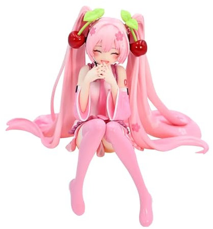 Miku Figur Anime PVC Modell Figur Rosa Noodle Stopper Miku Action Figur Schreibtisch Heimdekoration Geburtstagsgeschenk für Fans, ca. 4,72 Zoll (12 cm)