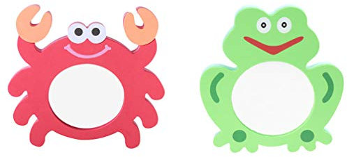 NUOBESTY 2 Stück Cartoon Spiegel Badespielzeug Für Kleinkinder 1–3 - Frosch & Krabbe Baby Spiegel Spielzeug Lernspielzeug FüR Badewanne, FöRdert Fantasievolles Spielen Und Bindung