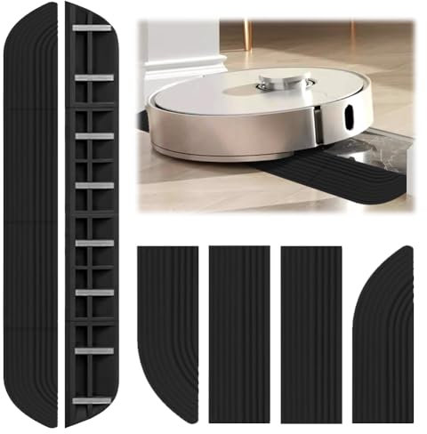 Türschwellenrampen Saugroboter, Gummi Türschwellen Rampe, Rollstuhlrampe, rutschfeste Oberfläche, Rampe für Rollstuhl, Kinderwagen, Rollator oder e Scooter (Schwarz, ..)