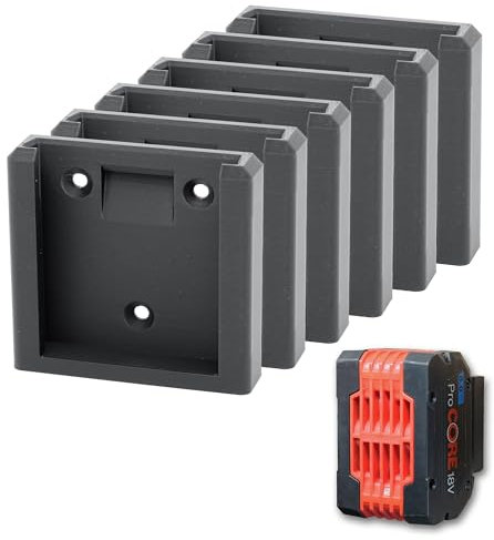 Lot de 6 Supports de Batterie pour Bosch 18V Support mural à verouillage, fixation pour batteries ProCore et GBA Bosch Pro Bleu