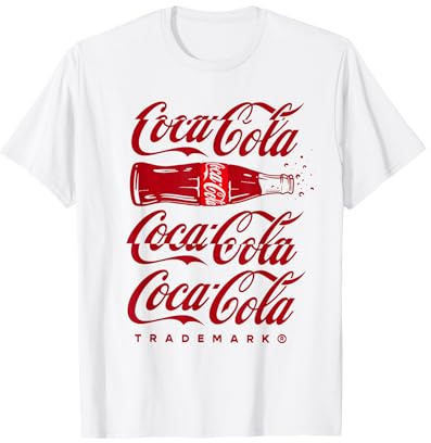 Coca Cola Red Bottle Text Art T-Shirt