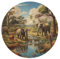 Puzzle für Erwachsene afrikanische Tiere 68 Teile Puzzle für Erwachsene und Kinder ab 12 Jahren runde Holzpuzzles Denksportaufgabe 20 x 20 cm