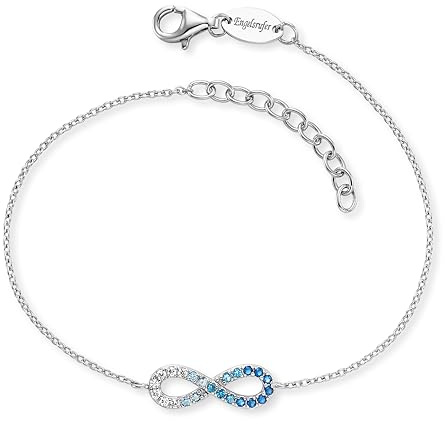 Engelsrufer Armband Infinity Ocean für Damen aus 925er Sterlingsilber vergoldet – Zirkonia Multicolor – Karabinerverschluss – Länge: 17+3 cm