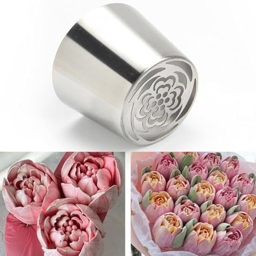 Extra Large Russian Piping Tips - Stainless Steel Rose & Floral Nozzles for Cake Decorating, Icing Cupcakes, and Desserts - Creative Frosting Tools for Baking Lovers