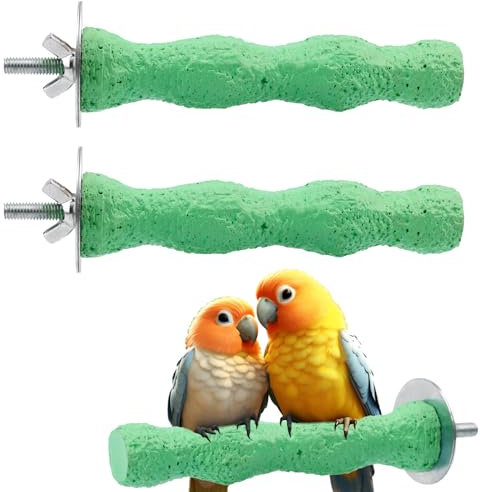 lasuroa 2 Uds Piedras Afilar Picos Pájaro, Percha Antideslizante Cortar Uñas Pájaro Afilador Picos de Resina para Percha de Loro Cortauñas Lavable Accesorios para Jaulas Loros