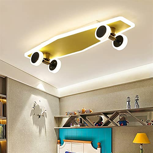 GGYTMQL Skateboard -LED -Deckenlampe Kinderzimmer Deckenleuchten für Kinder Boy Girl Room Kindergarten Schlafzimmer Prinzessin Wärme Kunstdekor (Farbe: B, Größe: Tricolor)