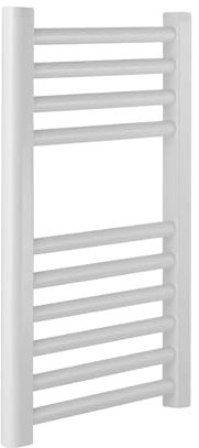 Greened House Milano WHITE Straight Heated Towel Rail Central Heating Towel Radiator (500 x 600 Straight)