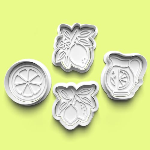 Lemon Themed Cookie Cutter Set: Lemon Tree Lemonade Slice Fondant Stamp