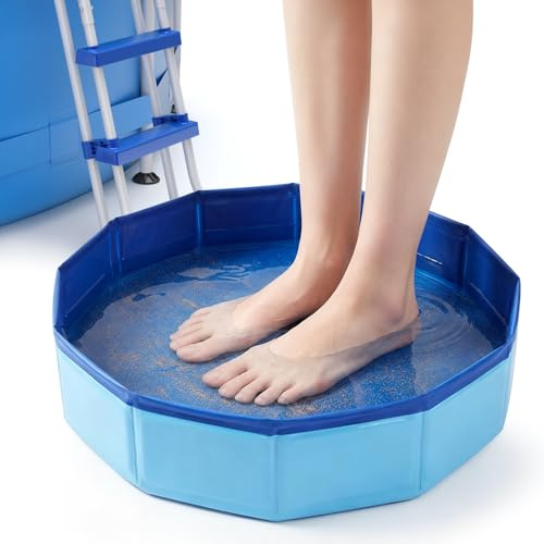 Pediluve Piscine 50 x 10 cm PVC Bassine Pied Piscine Pliable Bac Pied Piscines pour Rincez vos Pieds, Swimming Pool, Pataugeoire, Jacuzzi