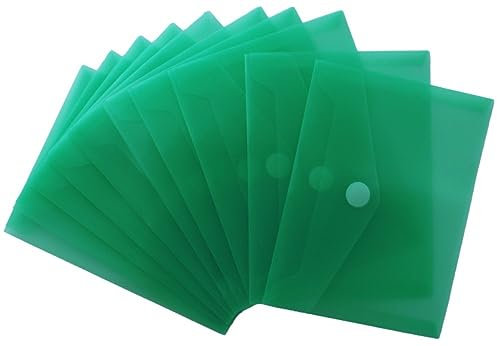 EXXO by HFP 90836 Dokumententasche mit Klettverschluss A6 quer, 10 Stück, transparent grün