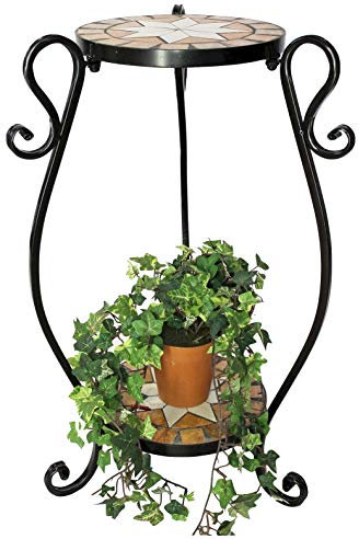 DanDiBo Blumenhocker Mosaik Rund 61 cm Blumenständer 12019 Beistelltisch Pflanzenständer Mosaiktisch