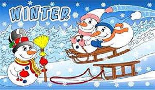 U24 Fahne Flagge Winter Schneemann Winterfahne 90 x 150 cm