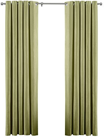 Riva Paoletti Atlantic Ringtop Eyelet Curtains (Pair) - Green - Woven Twill Fabric - Ready Made - 100% Polyester - 229cm width x 137cm drop (90 x 54 inches) - Designed in the UK