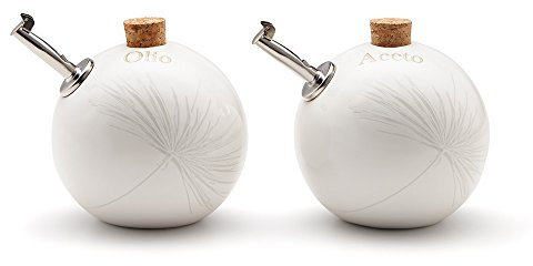 Ceramiche VIVA Glide Set Öl und Essig Kugel, Keramik, Boden Weiß, mit Dekor