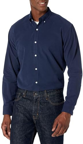 Amazon Essentials Herren Regular Fit Langarm-Oxford-Hemd aus 100% Baumwolle