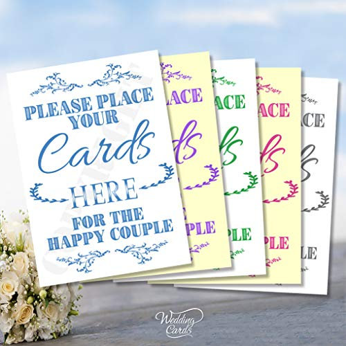 Please place your Cards Here for the happy couple Personalised Card Sign A4