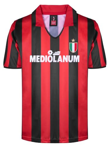 Score Draw AC Milan 1988 Retro Football Shirt Red/Black X-Large Polyester