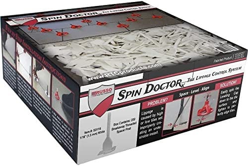 Russo Trading Company SD116 Spin Doctor Tile Leveling System 1 by 16Th, 1.5mm- 1 Box of 250 Piece