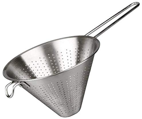 MGE - Colador Chino de Cocina - Diámetro 24 cm - Acero Inoxidable - Plata