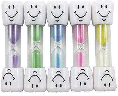 Uteruik Kinder Zahnbürste Timer 3 Minuten Multicolor Sand Timer zum Zähneputzen Kinder Zähne Smiley Sanduhr Mini Sanduhr, 5pcs (Senden Random)