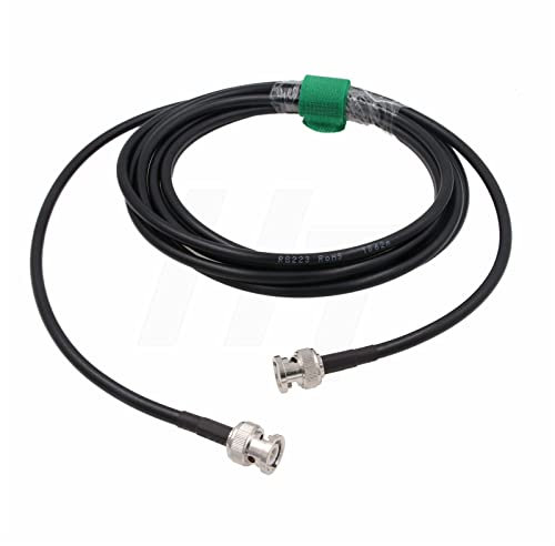 HangTon Cable BNC macho a BNC macho SDI RG223 RF coaxial 50 ohmios doble blindaje baja pérdida de señal para GPS LAN/WAN datos video (5 m)