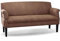 CAVADORE 3-Sitzer Küchensofa Malm, Sitzbank für Küche oder Esszimmer in Lederoptik, Inkl. Armteilverstellung, Federkern und moderner Kontrastnaht, 182 x 97 x 78, Mikrofaser: hellbraun