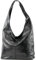 modamoda de T150 Damen Schultertasche Shopper Large aus Wildleder handmade in Italy, Farbe:Schwarz-Metallic