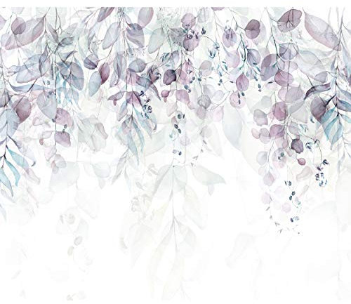 decomonkey Fototapete Pflanzen 350x256 cm Design Tapete Fototapeten Vlies Tapeten Vliestapete Wandtapete moderne Wand Schlafzimmer Wohnzimmer Natur Laub