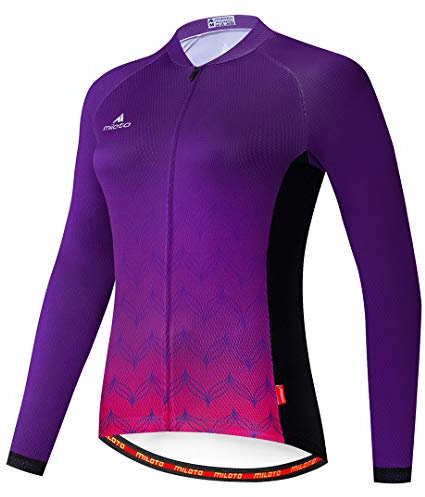TELEYI Women's Cycling Jersey Long Sleeve Bike Jacket Biking Shirt Quick Dry Breathable Mountain Bicycle Clothing
