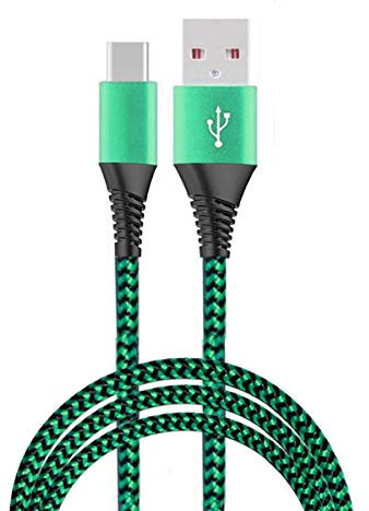 Cavo di tipo C 1M 5A/3A Ricarica e trasferimento dati ultrarapidi Cavo intrecciato in nylon premium USB-C Custodia in alluminio per smartphone Samsung/Huawei Tipo C vari modelli (1 confezione verde)