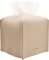 Carrot's Den Taschentuchbox mit Boden/PU Leder Dekorativer Organizer für Badezimmer, Auto, Büro, moderne Heimdekoration (beige, quadratisch)