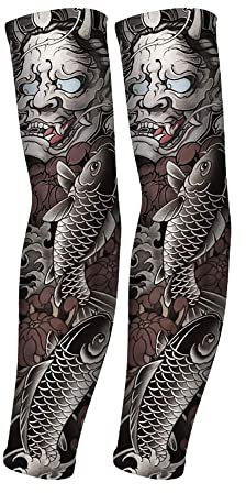 GIVBRO Manchettes de faux tatouage temporaire à enfiler pour homme et femme, activités de plein air (#B)