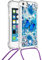 Silber Glitzersand Handyhülle für iPhone 5/5s/SE Hülle Flüssig Glänzend Hülle Durchsichtig Transparent Weich Silikon Cover Lieblich Kreativ Schlüsselband Schutzhülle für iPhone 5/5s/SE-Schmetterling