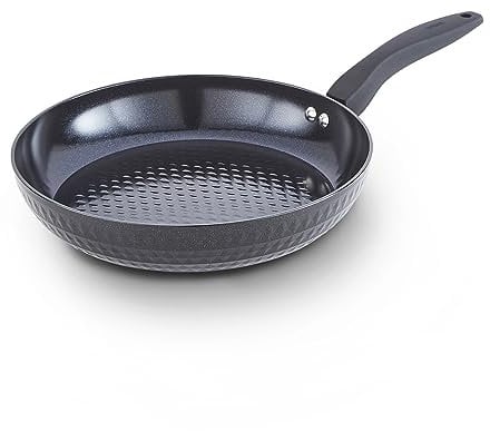 Tower T900134 Diamo Wok mit Black Diamond Keramik-Antihaftbeschichtung und Softtex-Griff, Aluminium, 28 cm, Schwarz