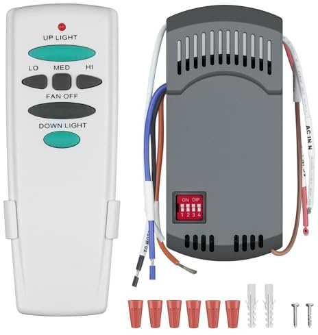 Universal Ceiling Fan Remote Control Kit with Up Down Light Replacement for Hampton Bay Harbor Breeze Hunter 3-Speed Dimmer UC7078T UC7080T CHQ7078T L3H2010FANHD Fan-HD6 FAN-28R