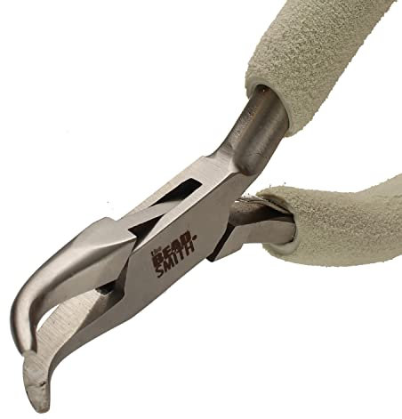The Beadsmith Bent Chain Nose Pliers, 6.25 inches (159mm), Polished Steel Head with Elongated Handle & Double-leaf Spring