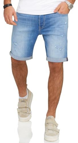 JACK & JONES Infinity Herren Jeans Shorts Rick Bermudas Used Look