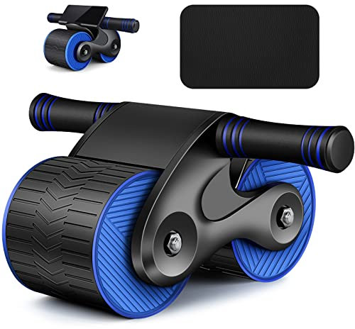 Bauchroller Bauchmuskeltrainer,Automatisches Rebound Aabdominal Wheel,Roller zum Training der Bauch, Arm, Schulter und Rückenmuskulatur Mit Stabilen Doppelrädern Und Automatischem Rückprall Onezebra