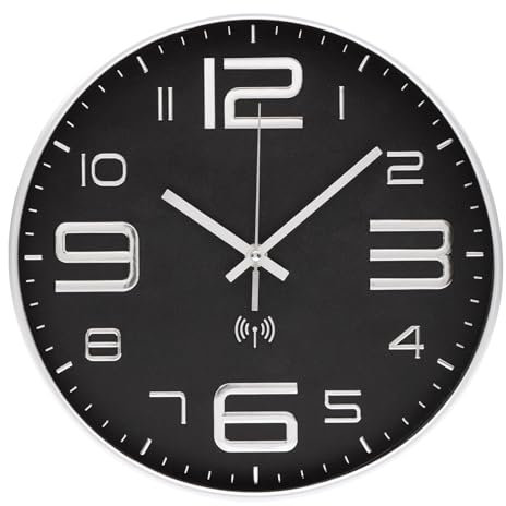 VINILITE Funkuhr 30cm Wanduhr Ohne Tickgeräusche Modern Funkwanduhr Lautlos Große Digitale Wanduhr Batteriebetrieben für Küche, Wohnzimmer, Schlafzimmer, Büro